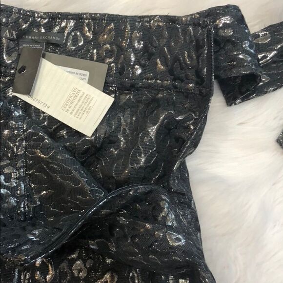 ARMANI exchange metallic animal print shorts sz 4 - Picture 10 of 14